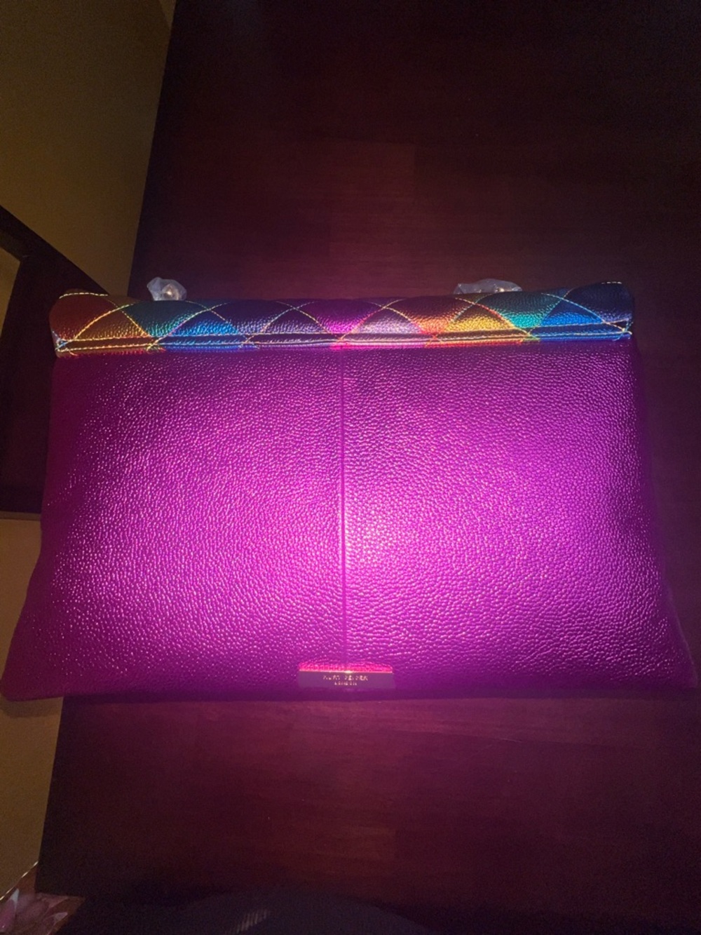 Kurt Geiger XXL Rainbow Multicolor Leather Chain Shoulder Bag NWT - Picture 14 of 17